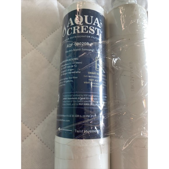 AQUACREST AQF-DA29-00020B-P Refrigerator Water Filters 2 Pieces - White 💦💦 - Picture 3 of 15